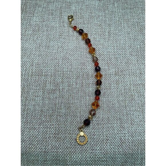 Swarovski And Czech Crystal Beaded Bracelet Goldtone - Picture 7 of 9